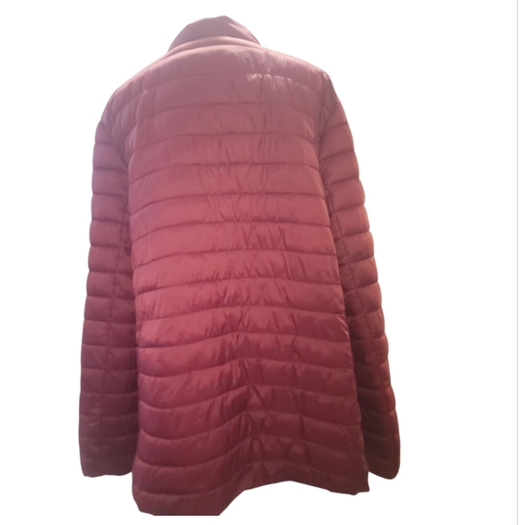 LAURA SCOTT plus size Plum burgundy quilted Puffer Jacket coat 2x - Picture 5 of 11